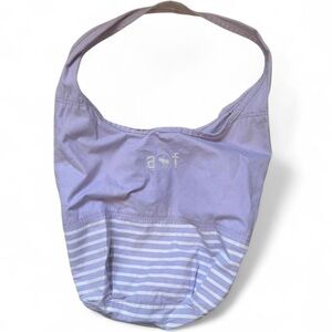 VINTAGE Abercrombie & Fitch Lavender Stripe Canvas Shoulder Bag